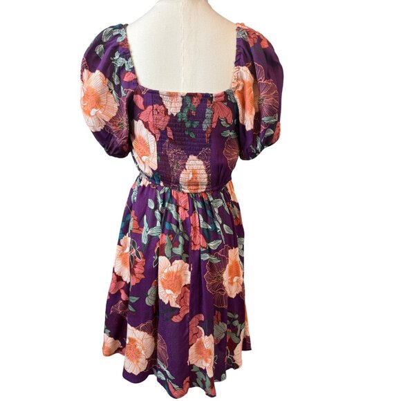 2/$30 NWT Floral XS Print NWT Dress By Band Of The Free Purple & Ivory - Picture 8 of 16
